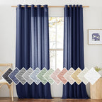NICETOWN Linen Textured Sheer Curtains 84 inch Long by NICETOWN