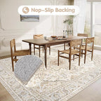 Area Rugs 5x7 Vintage Rug: Washable Living Room Rug Retro Medallion Distressed - Image 5
