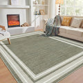 OPPODREAM Border Soft Area Rugs 8x10, Washable Brown Rug by OPPODREAM