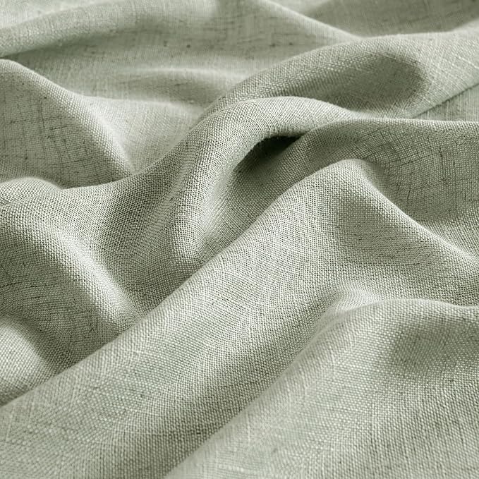 MIULEE Sage Linen Curtains 63 Inch Length 2 Panels - Image 4