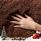 Ophanie Round Rug 4Ft Brown Circle Area Rug, Fluffy Fuzzy Small Bedroom Carpet - Image 2