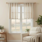 MYSKY HOME Kitchen Semi Sheer Oatmeal Curtains 24 Inch Long, Light Filtering - Image 4