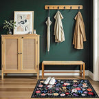 Entryway Rug 2X3 Small Rugs: Floral Washable Door Mat Vintage Soft Low Pile - Image 5