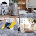 Toneed 2x6 Runner Rug Modern Abstract Hallway Rug Washable Non Slip Rubber Rugs - Image 4