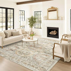 9x12 Area Rugs for Living Room, Non Slip Machine Washable Vintage Rugs - Image 9