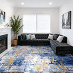 Washable Area Rugs 10'x14' Non-Slip Modern Abstract Soft - Image 2