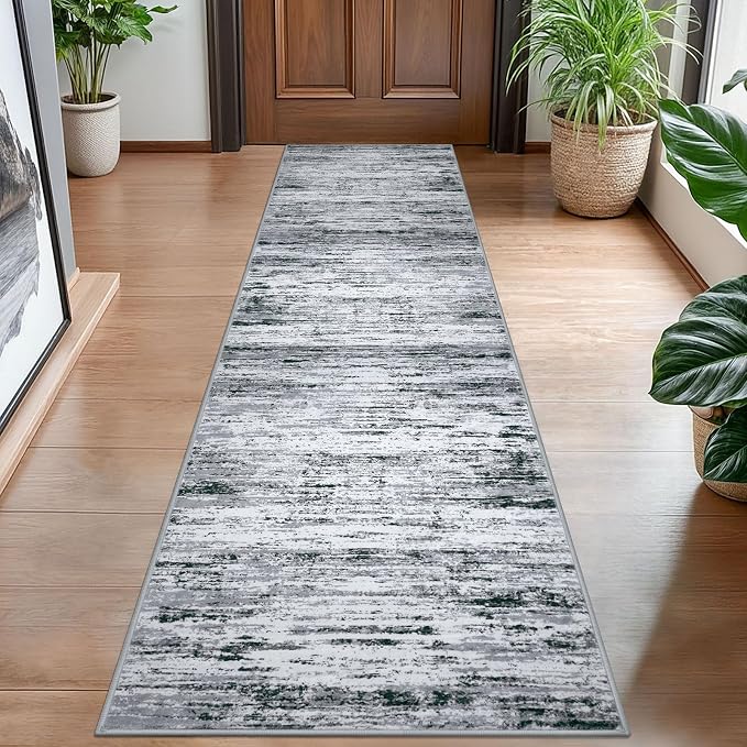 Lansny Modern Abstract Hallway Runner Rug by lansny