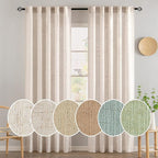 MIULEE Natural White Linen Curtains 86 Inch Long - Image 2