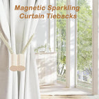 SRG Handmade Magnetic Curtain Tiebacks 2 Pack Sparkling Glass Wrapped Wooden - Image 5