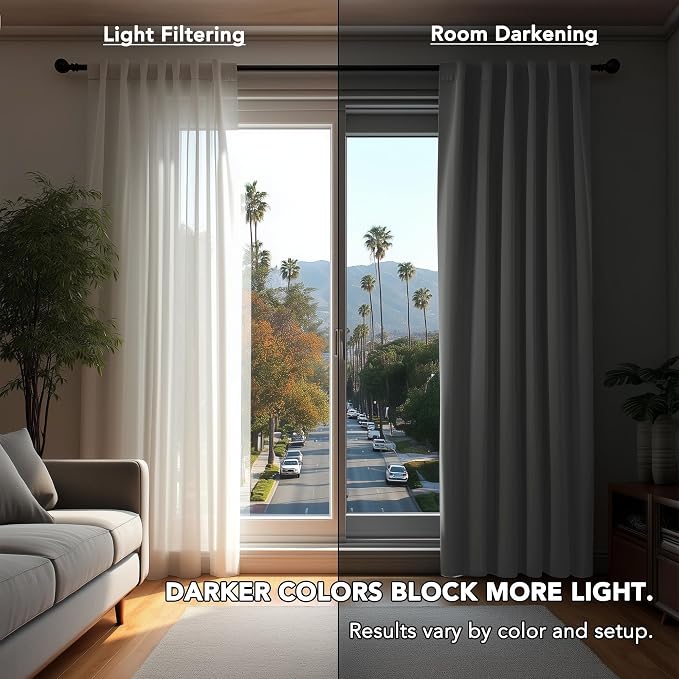 Deconovo Blackout Curtains, Thermal Insulated, W42 x L54 2 Panels, Back Tab - Image 3