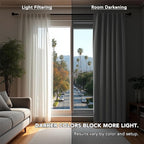Deconovo Blackout Curtains, Thermal Insulated, W52 x L108 2 Panels, Back Tab - Image 3