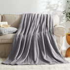 KMUSET Fleece Blanket Grey Queen Size Lightweight Cozy Plush Microfiber Solid - Image 4
