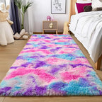 Tepook Soft Rainbow Rug for Girls Room, Cute Fluffy Girls Bedroom Rugs - Image 3
