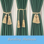 Fenghuangwu Curtain Tiebacks Handmade Decorative Curtain Holdbacks Rope - Image 5