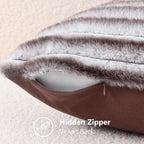 decorUhome Cozy Faux Fur Throw Pillow Covers 16x16 Set of 2 Decorative Soft - Image 8