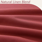 Guken Red 100% Blackout Linen Curtains 90 Inch Length 2 Panels Set - Image 4