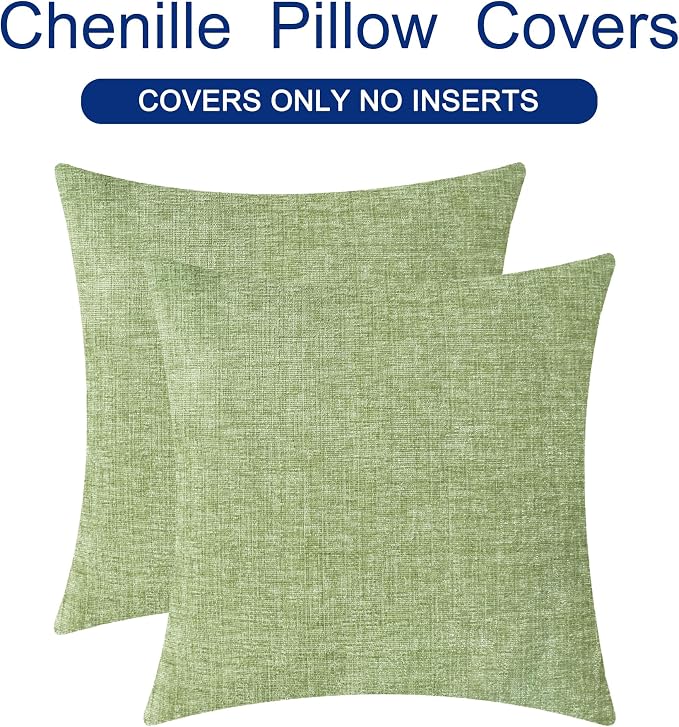 CaliTime Throw Pillow Covers Decorative 20 X 20 Inches Pack of 2 Cozy Chenille - Image 6