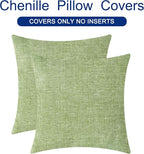 CaliTime Throw Pillow Covers Decorative 18 X 18 Inches Pack of 2 Cozy Chenille - Image 6