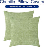 CaliTime Throw Pillow Covers Decorative 22 X 22 Inches Pack of 2 Cozy Chenille - Image 6