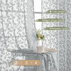 Chyhomenyc Light Grey Sheer Curtains 96 Inch Length 2 Panels Set, Light - Image 2