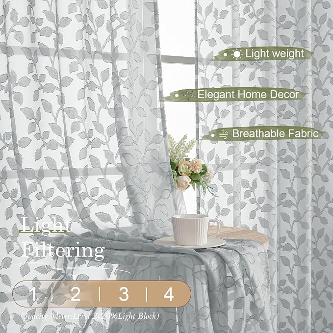 Chyhomenyc Light Grey Sheer Valances - Image 3