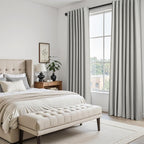 Frost Grey Blackout Linen Curtains 96 Inches Long 2 Panels - Image 5