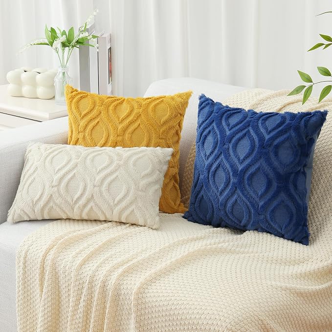 decorUhome Throw Pillow Covers 16x16 Inch Set of 2, Soft Plush Faux Wool Dark - Image 7