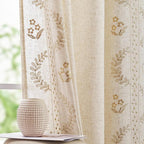 jinchan Belrose 4 Panel Curtains Set 84 Inch Length Floral Curtains Linen Blend - Image 3