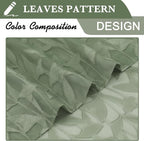 Lecloud Leia Sage Green Semi Sheer Curtains 54 Inch Length 2 Panels, Jacquard - Image 9