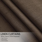 Chocolate Linen Curtains 72 Inch Long - Image 2