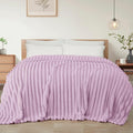 Exclusivo Mezcla Twin Size Flannel Fleece Blanket, Super Soft Striped Jacquard by ExclusivoMezcla