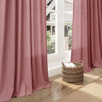 Canyon Rose Linen Curtains 102 Inches Long Rod Pocket Back Tab Drapes 2 Panels - Image 6