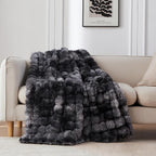 COOVA Faux Fur Throw Blanket for Couch, Cozy Soft and Fuzzy Plush Rabbit Fur by COOVA