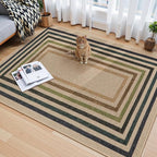 Lahome Enfys Modern Geometric Easy Jute Rug, 4x6 Washable Indoor Outdoor Carpet - Image 3