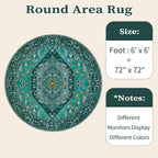 SERISSA Boho Round Area Rug, 6ft Washable Non-Slip Circle Rug, Ultra Soft - Image 6