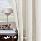 H.VERSAILTEX Natural Linen Semi Sheer Curtains Soft Semi Sheer Curtain Panels - Image 5