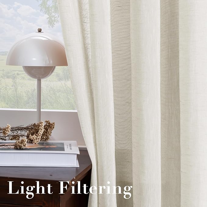 H.VERSAILTEX Linen Curtains Flax Linen Blended Curtain Panels - Image 5