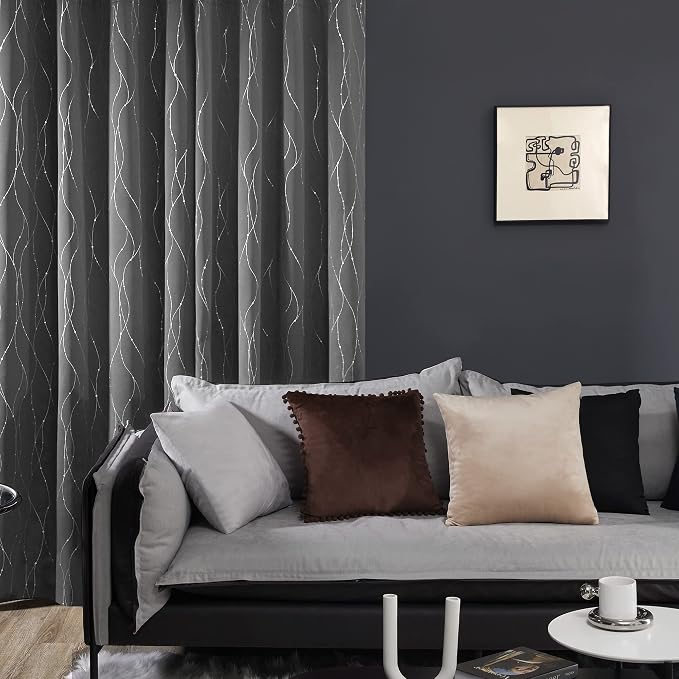 Deconovo Blackout Curtains 108 Inches Long, Thermal Insulated Soundproof Drapes - Image 3
