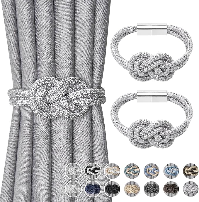 NICEEC 2 Pack Mini Magnetic Curtain Tiebacks Nordic Simple Style Drape Tie by NICEEC