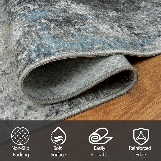 5x8 Area Rugs for Living Room Rug Washable: Abstract Rug for Dining Room - Image 4