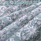 SERISSA Vintage Floral Rugs for Entryway, 2x3 Blue Grey Entryway Rug Non-Slip - Image 4