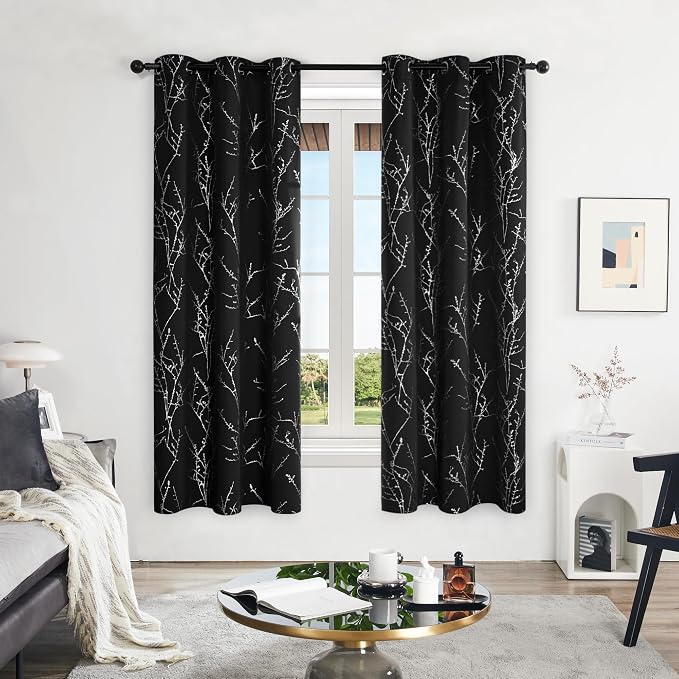 Deconovo Black Blackout Curtains, Thermal Insulated Soundproof Privacy Curtain - Image 3
