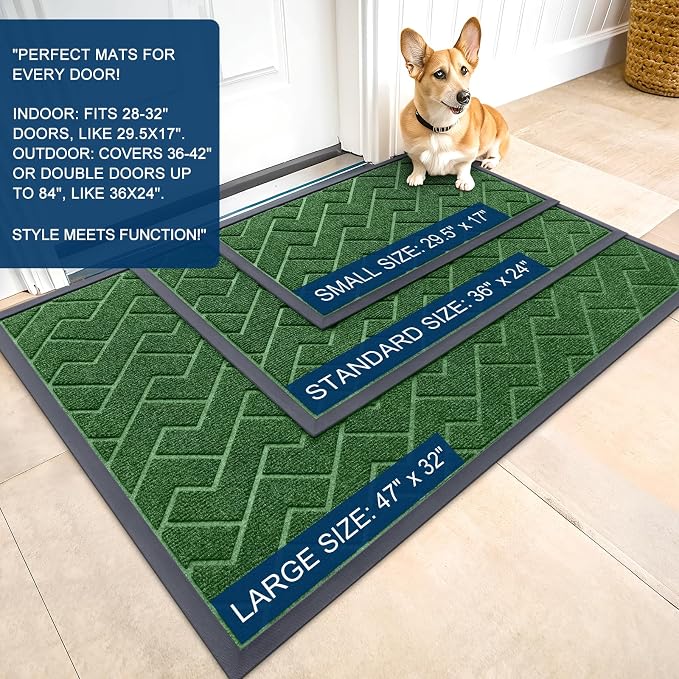 OLANLY Front Door Mat Indoor Outdoor Entrance, Waterproof All-Season, - Image 2