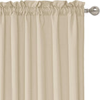 RYB HOME Cafe Curtains 24 inches Length, Short Kitchen Valances and Curtain Set - Image 2