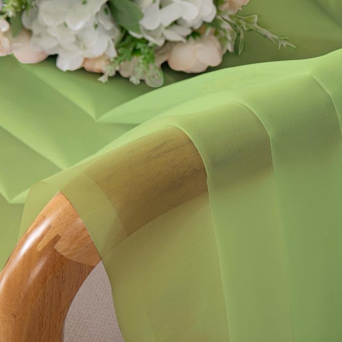 Chyhomenyc Lime Sheer Curtains 84 Inches Long 2 Panels Set, Light Filtering - Image 2