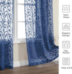 OWENIE Furman Blue Sheer Curtains 84 inches Long - Image 6