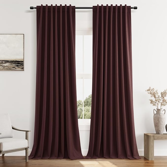 Guken 100% Blackout Curtains 90 Inch Length 2 Panels Set by Guken