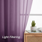 Simplebrand Plum Purple Sheer Curtains 72 Inches Long 2 Panels - Image 3