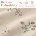 Floral Embroidered Linen Blend Curtains - Image 3