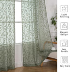 OWENIE Furman Sage Green Sheer Curtains 96 inches Extra Long - Image 5